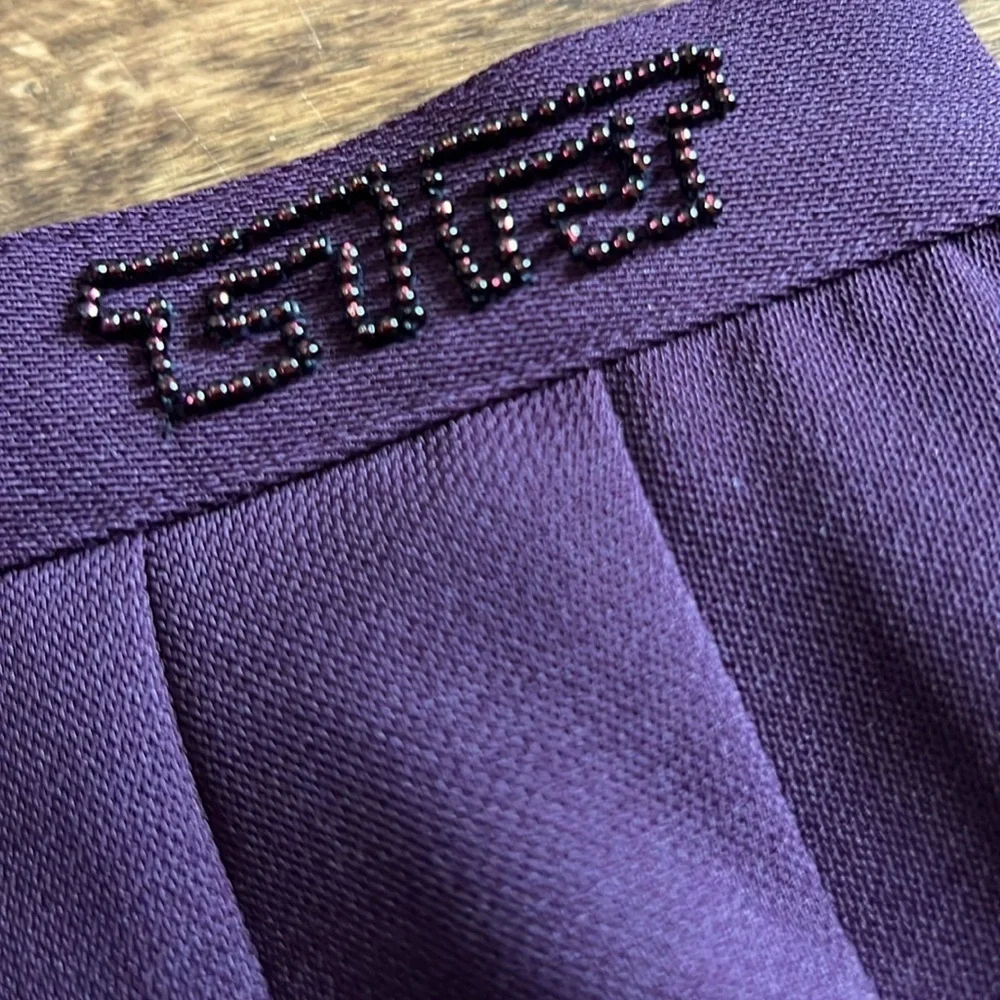 JACQUELINE FERRAR Vintage Dark Purple Midi Skirt Size 4